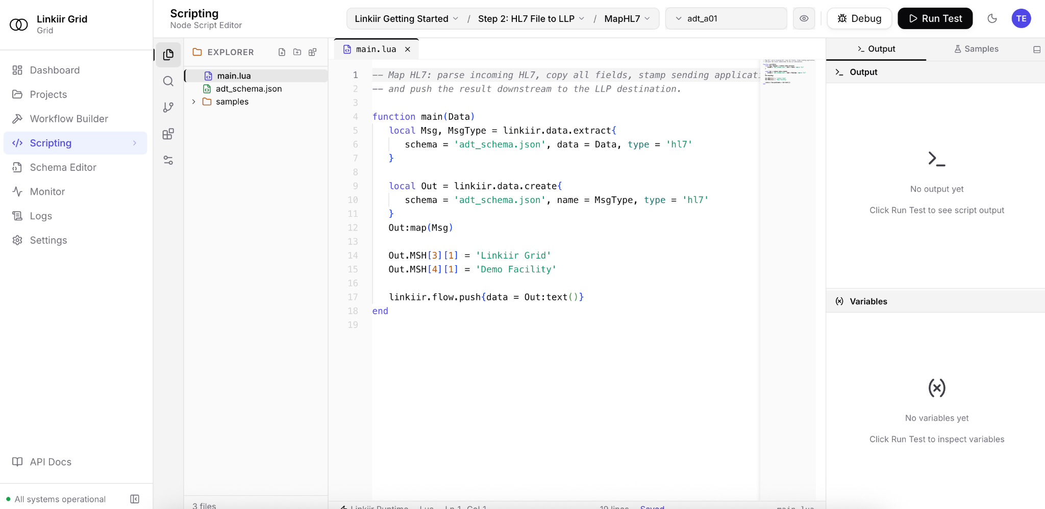 Linkiir Grid Scripting