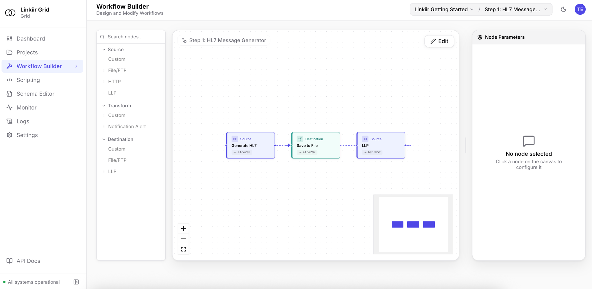 Linkiir Grid Workflow Builder